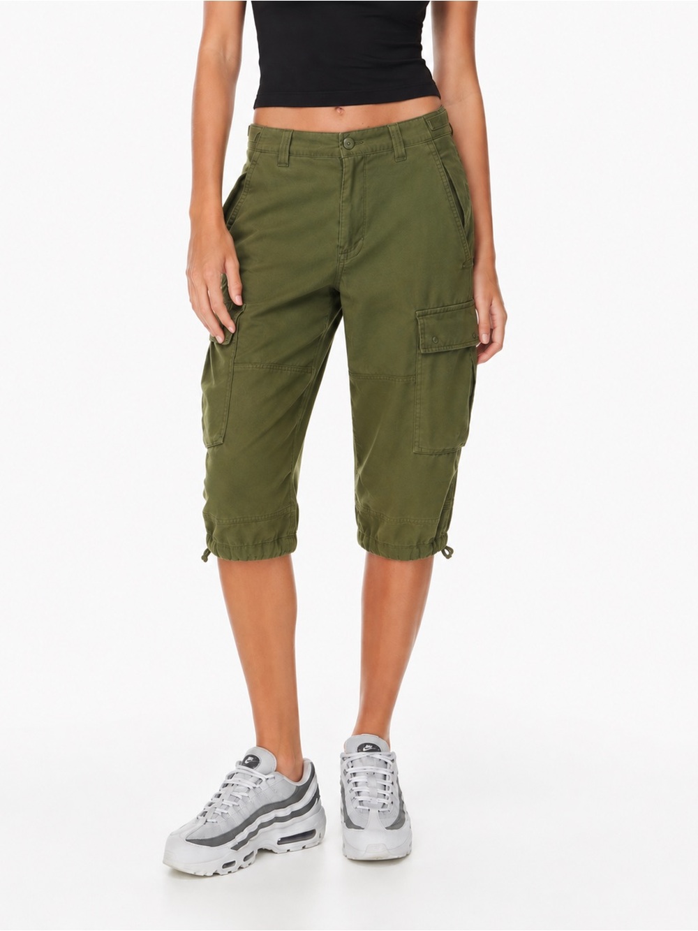 Aritzia Tna Supply Cargo Cropped Pants Olive Green Y2K Size 0